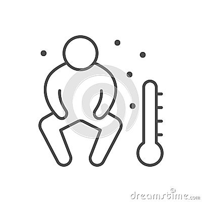 Person in sauna line outline icon Vector Illustration