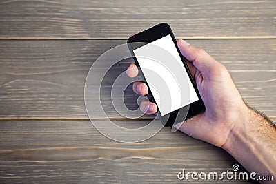 Person showing mobile phone Stock Photo