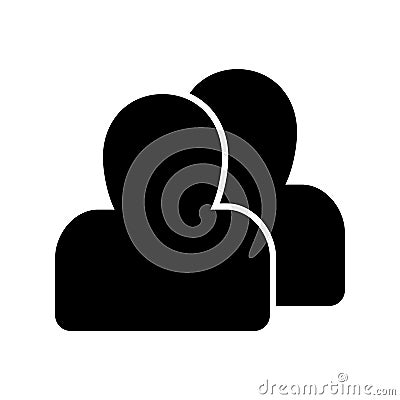 Person silhouette vector icon. Black and white user avatar illustration. Outline linear icon. Vector Illustration