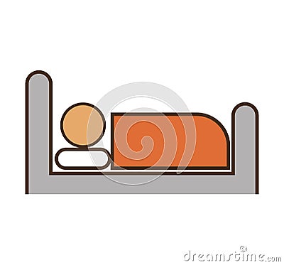 Person sleep hotel service Vector Illustration