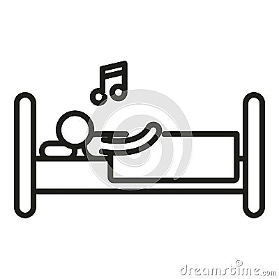 Person sleep music icon outline vector. Insomnia problem Vector Illustration