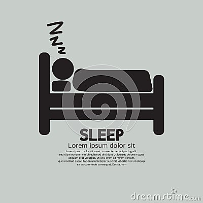Person Sleeping In Bed Symbol Vector Illustration