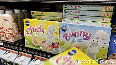 person stocking Easter Bunny Pillsbury cookies chick Editorial Stock Photo