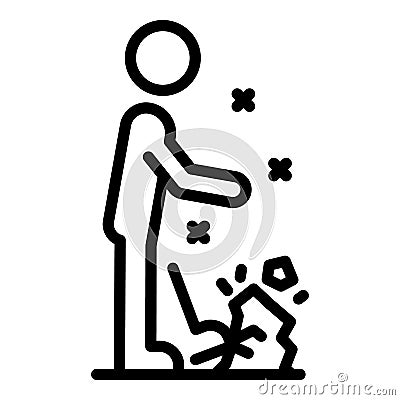 Person stumbles icon, outline style Vector Illustration