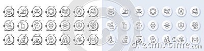 Person talk, Fingerprint research and User info line icons. For web app, printing. Line icons. Vector Vector Illustration