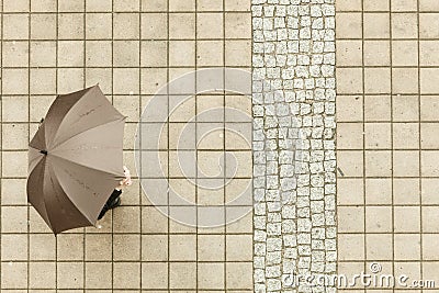 Person with umbrella. Stock Photo