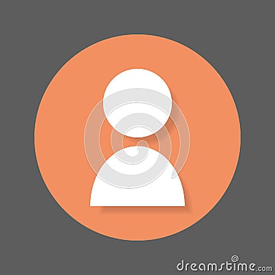 Person, user account flat icon. Round colorful button, Avatar circular vector sign with shadow effect. Vector Illustration
