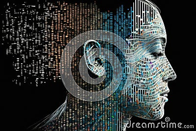 person, using genetic programming to generate unique music composition Stock Photo