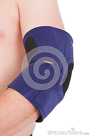 A Person Wearing Elbow Brace Stock Photo