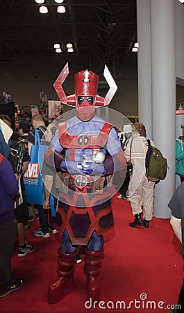 Person wearing Galactus costume at NY Comic Con Editorial Stock Photo