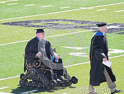 Person in wheelchair, Graduation, Northwestern Oklahoma State University Editorial Stock Photo