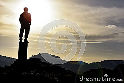 A person who can safely and peacefully look into the future Stock Photo