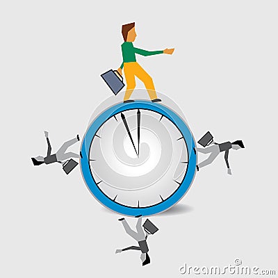 A person working round the clock Vector Illustration