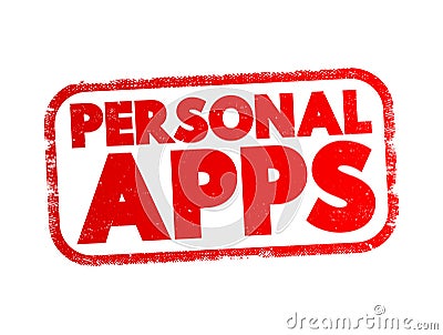 Personal Apps text stamp, concept background Stock Photo