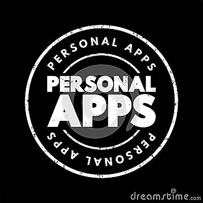 Personal Apps text stamp, concept background Stock Photo