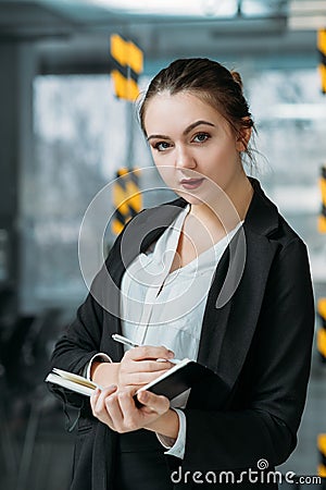 Personal assistant portrait business matter notes Stock Photo