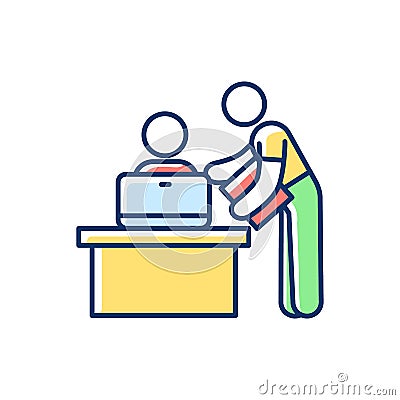 Personal assistant RGB color icon Vector Illustration