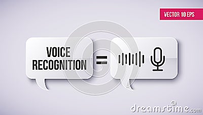 Personal assistant and voice recognition concept on a speech bubble. Concept of soundwave intelligent technologies Vector Illustration