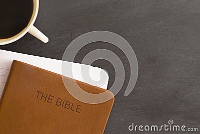 Bible Study and a Cup of Coffee Stock Photo