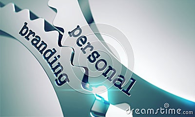 Personal Branding on the Cogwheels. Stock Photo