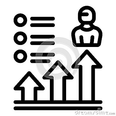 Personal capacity progression icon outline vector. Gain new skills Stock Photo