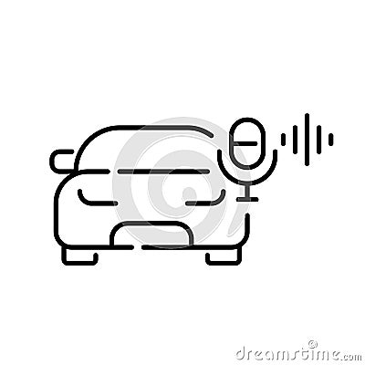 Personal car assistant. Smart vehicle, navigation app. Pixel perfect, editable stroke Vector Illustration