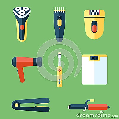 Personal care appliances Vector Illustration