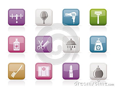 Personal care and cosmetics icons Vector Illustration