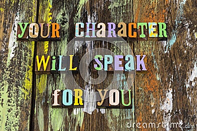 Personal character honest ethics integrity honesty trust kindness compassion Stock Photo