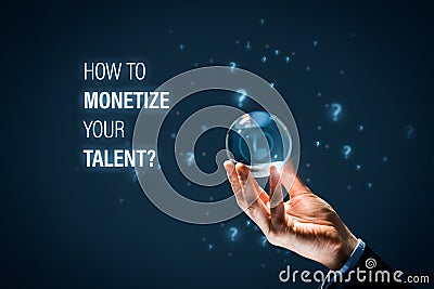 Personal coach foretell how to monetize talent Stock Photo