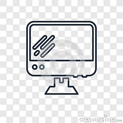 Personal Computer concept vector linear icon isolated on transparent background, Personal Computer concept transparency logo in o Vector Illustration