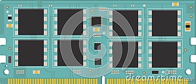 Personal computer memory module. RAM. Vector Illustration