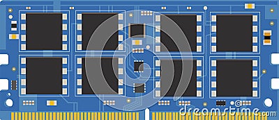Personal computer memory module. RAM. Vector Illustration