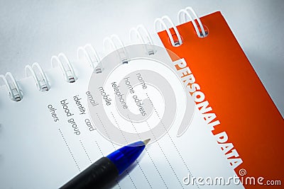 Personal data. Stock Photo