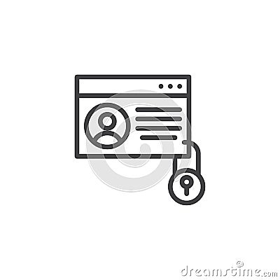 Personal data protection line icon Vector Illustration
