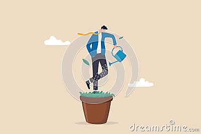 Personal development, self improvement or career growth, coaching or training to success, motivation to growing, develop skill or Vector Illustration
