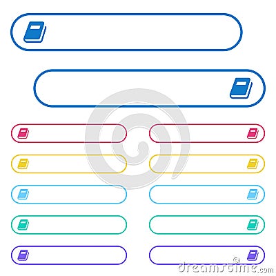 Personal diary icons in rounded color menu buttons Stock Photo