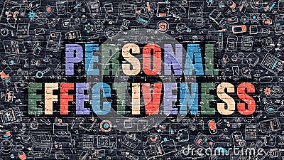Personal Effectiveness Concept. Multicolor on Dark Brickwall. Stock Photo
