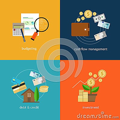 Personal finance icon set Vector Illustration