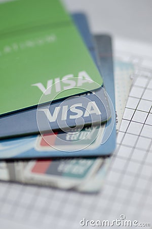 Personal financial issue and credit cards Editorial Stock Photo