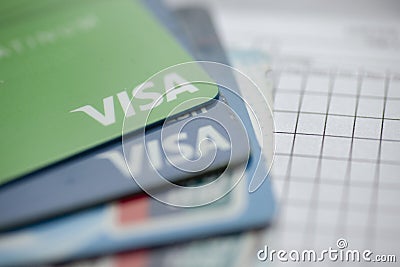 Personal financial issue and credit cards Editorial Stock Photo