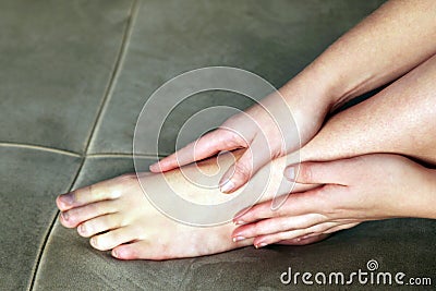 Personal foot massage Stock Photo