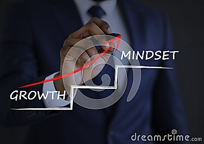 Unrecognizable Businessman Drawing Arrow Up, Personal Growth Concept Collage Stock Photo