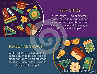 Personal growth creative illustration. Cartoon Illustration