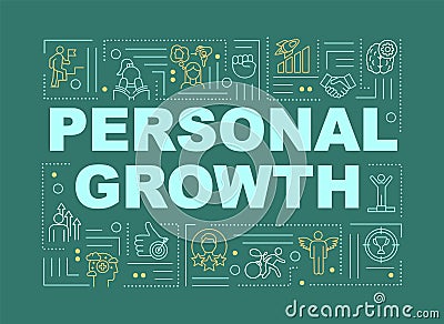 Personal growth green word concepts banner Vector Illustration