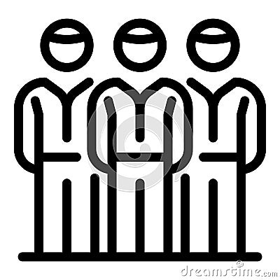 Personal guard group icon, outline style Vector Illustration