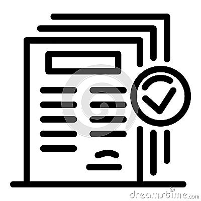 Personal guard papers icon, outline style Vector Illustration