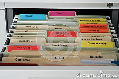 Personal and House Documents Organisation Stock Photo