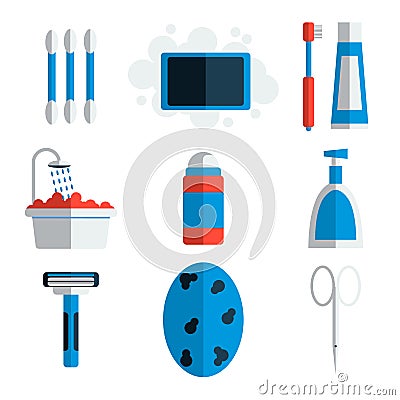 Personal hygiene flat icons Vector Illustration