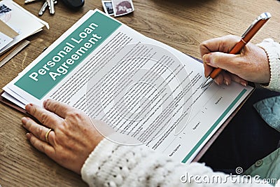 Personal Loan Agreement Banking Credit Contract Concept Stock Photo